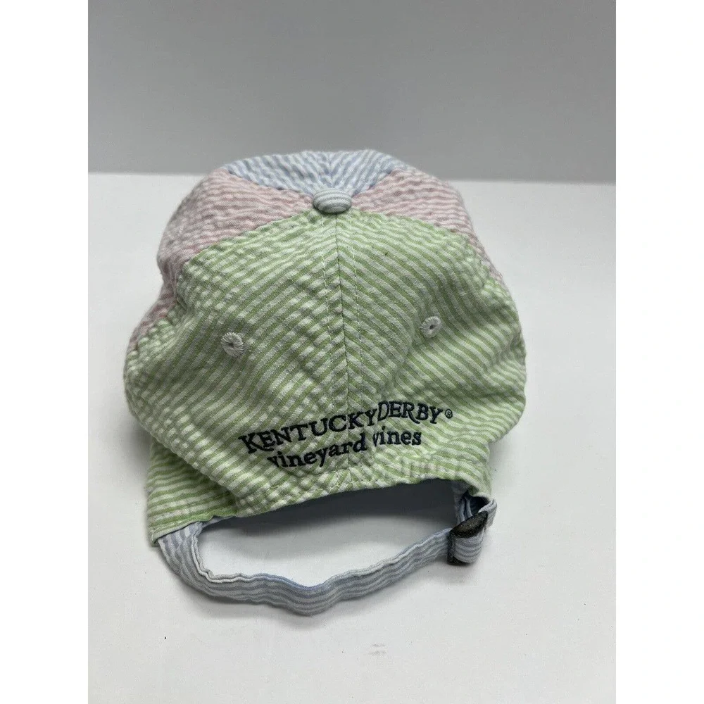 Vineyard Vines Kentucky Derby Collab Unisex Seersucker Adjustable Hat Cap